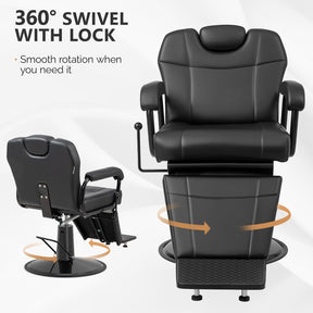 OmySalon SC4101 All Purpose Heavy Duty Hydraulic Reclining 360° Swivel Salon Chair