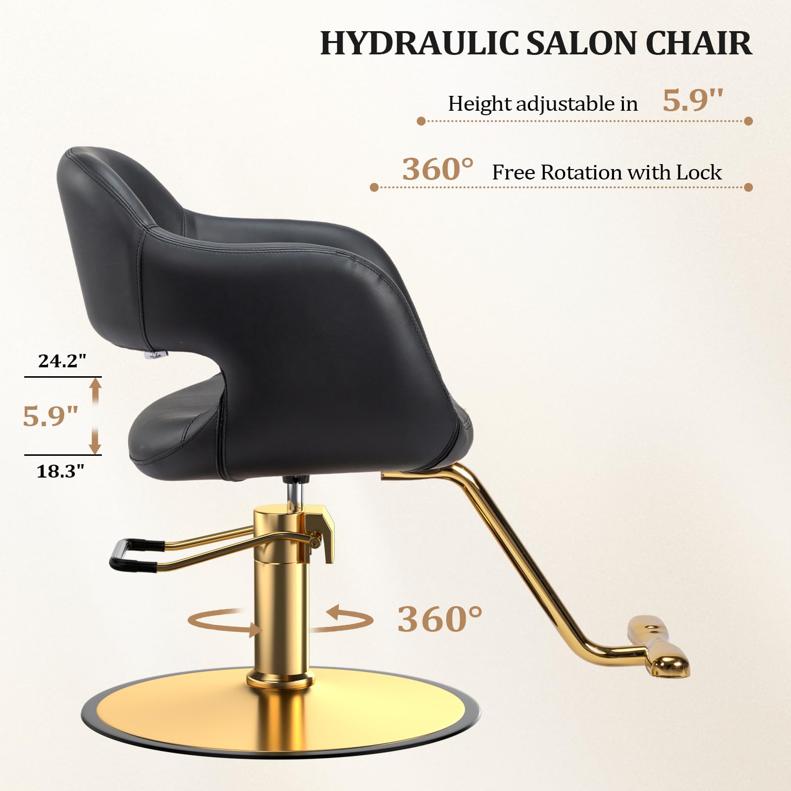 OmySalon SC3011 Heavy Duty 360° Swivel Hydraulic Styling Chair