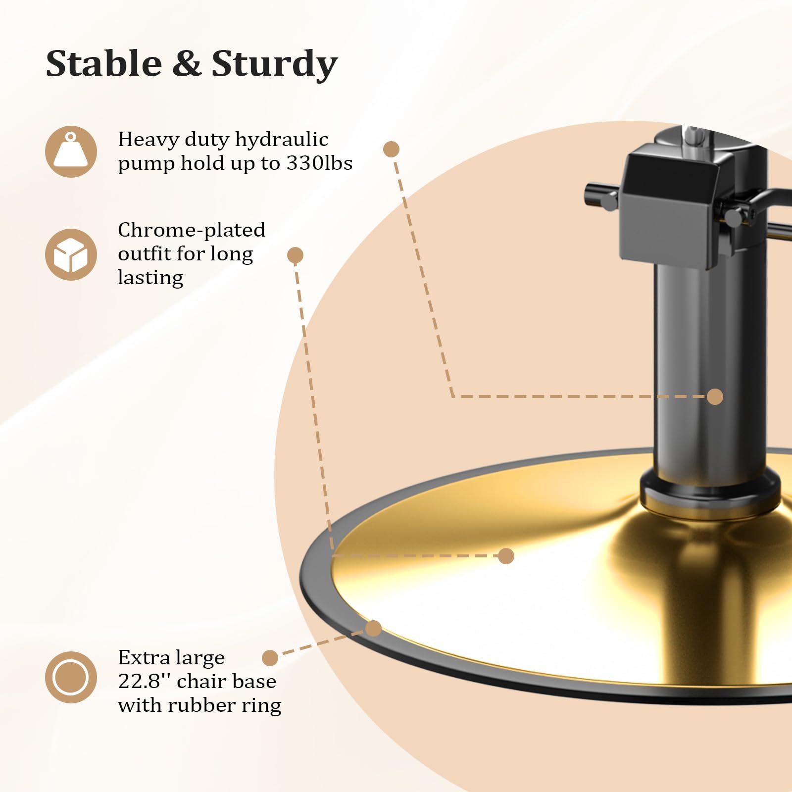 OmySalon SC3601 All Purpose Heavy Duty Hydraulic Reclining Salon Chair w/Headrest