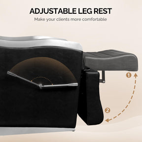 OmySalon BU1501 Salon Shampoo Bowl and Chair Backwash Unit with Ceramic Wash Bowl & Adjustable Footrest