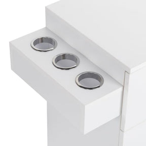 OmySalon HSC-10 Free Standing Wooden Salon Barber Station Cabinet w/2 drawers 1 Cabinet 6 Hair Dryer Holders