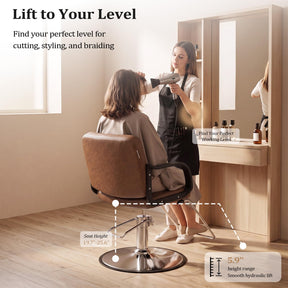 OmySalon SC1601 Hydraulic Adjustable Height 360° Swivel Styling Chair