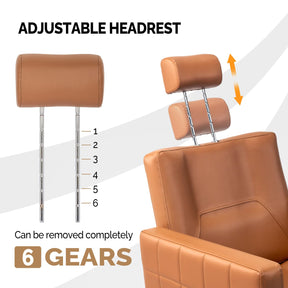 OmySalon SC2301 All Purpose Heavy Duty Hydraulic Reclining Hair Salon Chair w/Headrest