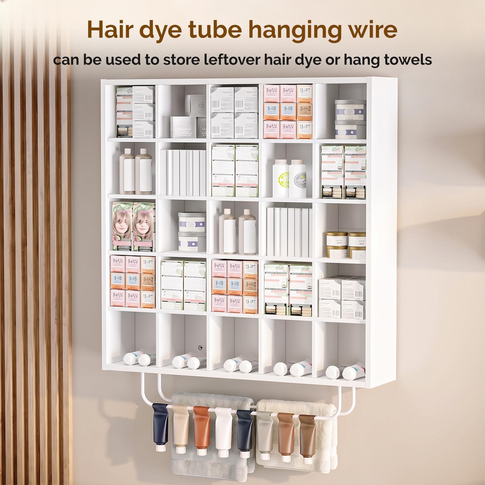 OmySalon SCRUC Wall-Mounted Hair Color Tube Organizer Rack