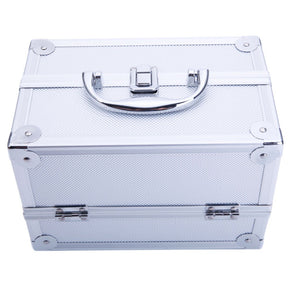 OmySalon SM-2176 Portable Handle Large Storage Lockable Cosmetic Makeup Train Case with Mirror Lock