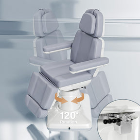 OmySalon LBT3 73in Multi-function 120° Rotation Electric Remote One-touch Operate 3 Motors Facial Massage Bed