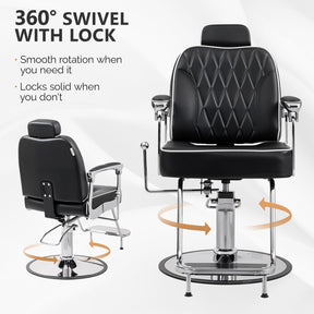 OmySalon SC3901 All Purpose Hydraulic Reclining Salon Chair w/Headrest
