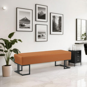 OmySalon WRB1402 55.1in Faux Leather Waiting Room Reception Bench Chair