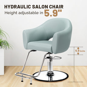 OmySalon SC3001 Modern Heavy Duty Hydraulic Swivel Hair Stylist Salon Chair w/Thickened Curved Backrest