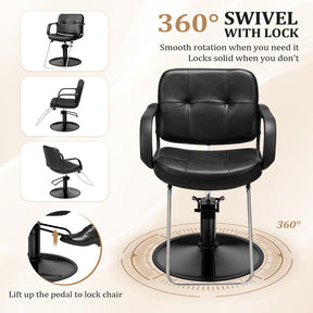 OmySalon SC1601 Hydraulic Adjustable Height 360° Swivel Styling Chair