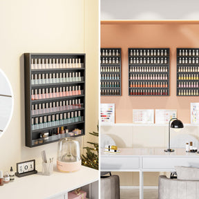 OmySalon 6 Layers Wall Mount Nail Polish Organizer Rack w/Acrylic Baffle