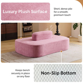 OmySalon SLKS 71.6in Double-Sided Plush Reception Bench for 4-6 People, Fully Assembled