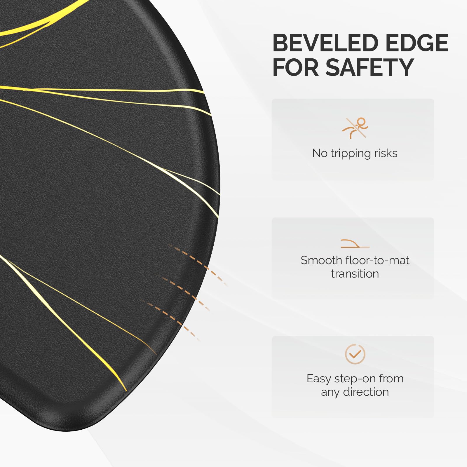 OmySalon 3' x 5' Semi-Circle Anti-Fatigue Salon Mat with Round Cutout 5/8" Thick