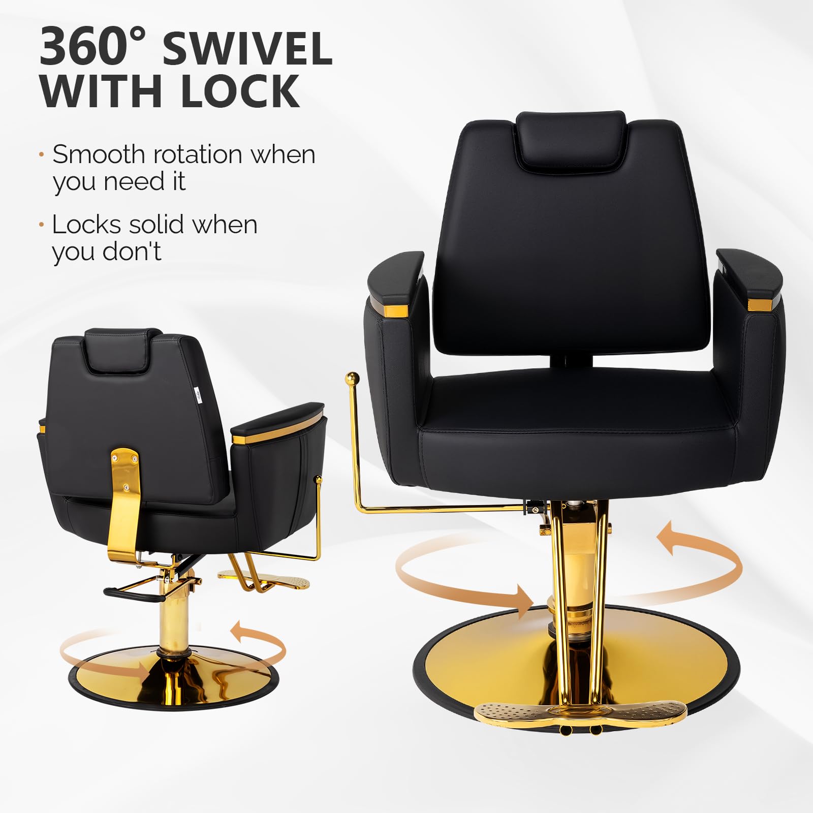 OmySalon SC3801 All Purpose Heavy Duty Hydraulic Reclining Salon Chair with Headrest