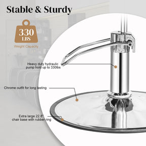 OmySalon SC2311 All Purpose 360° Swivel Hydraulic Reclining Salon Chair w/Headrest