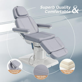 OmySalon LBT3 73in Multi-function 120° Rotation Electric Remote One-touch Operate 3 Motors Facial Massage Bed