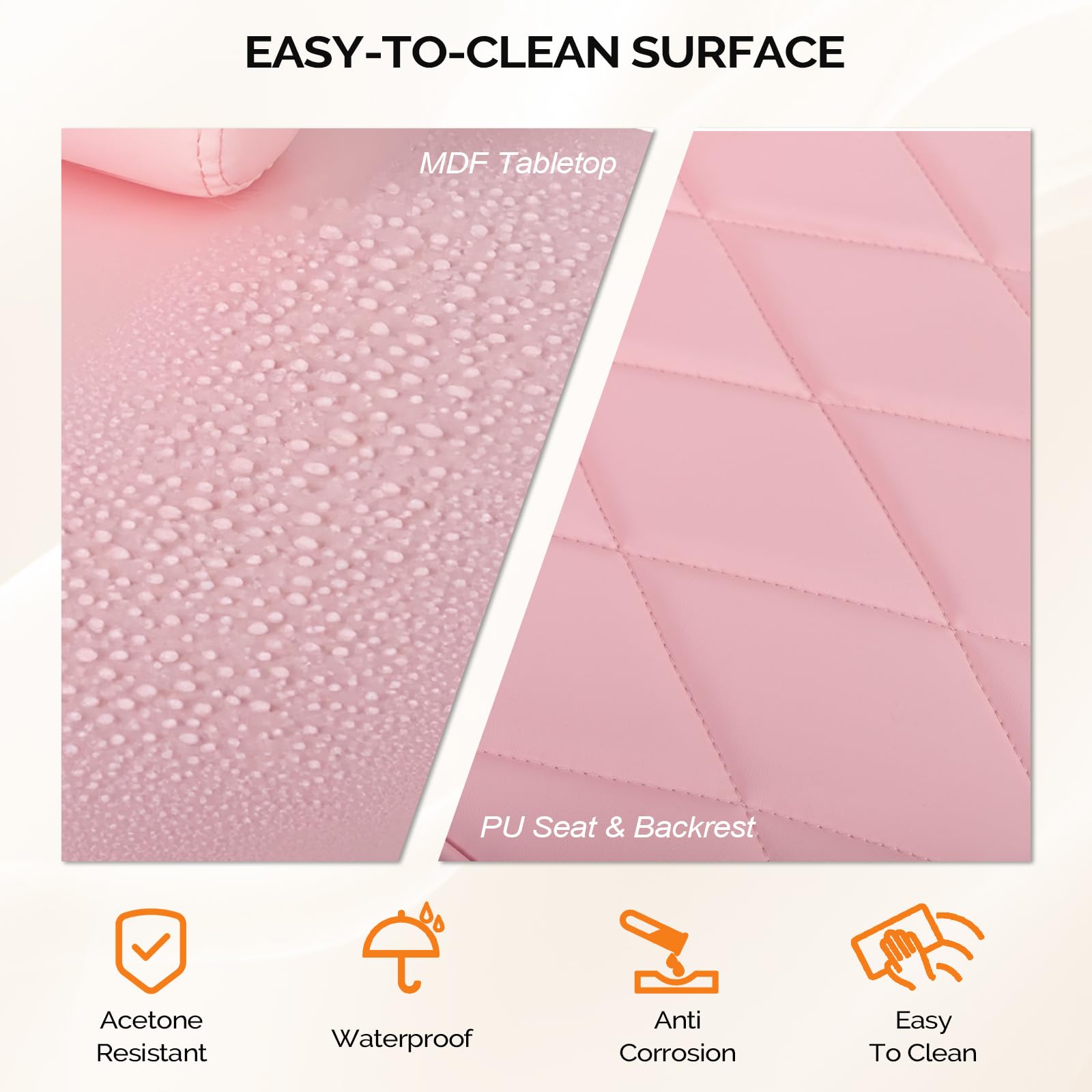 OmySalon MT-SC Nail Manicure Table w/Electric Dust Collector & Wrist Rest & Diamond Decoration