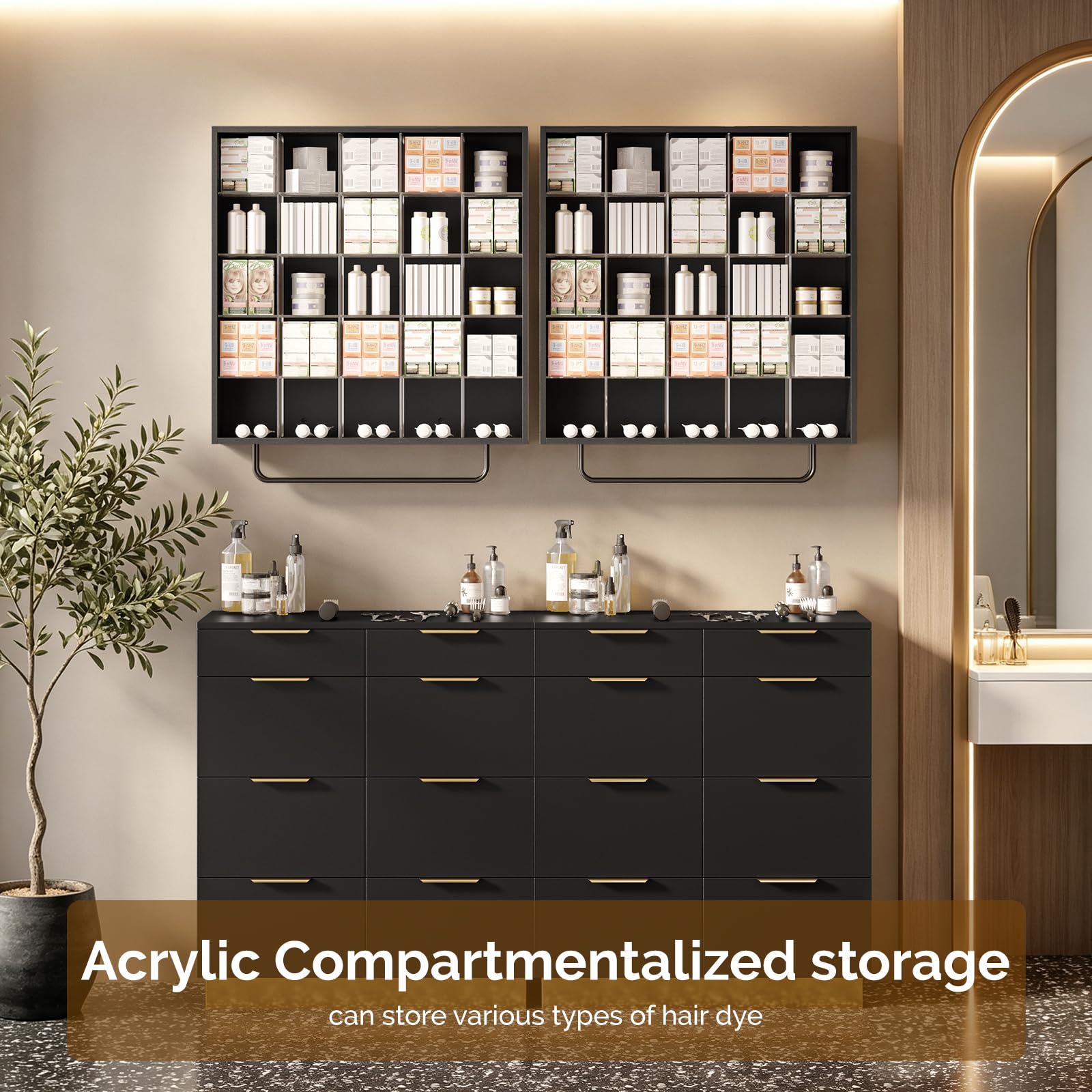 OmySalon SCRUC Wall-Mounted Hair Color Tube Organizer Rack