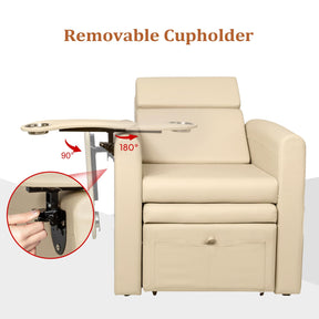 OmySalon PCE-WR Professional Full-Floor Support Electric Pedicure Chair with Adjustable Backrest & Hidden Storage Platfo
