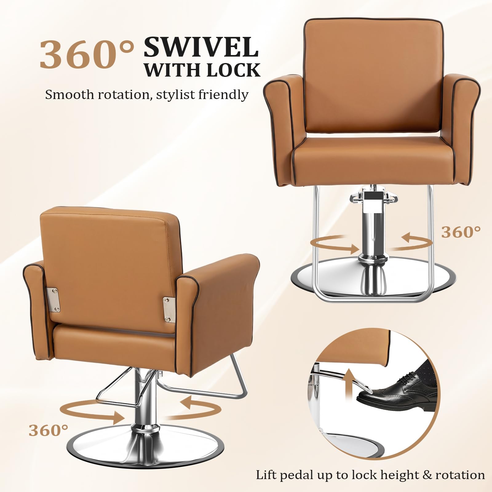OmySalon SC2003 Heavy Duty 360° Swivel Hydraulic Salon Chair