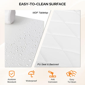 OmySalon MT-SC Nail Manicure Table w/Electric Dust Collector & Wrist Rest & Diamond Decoration