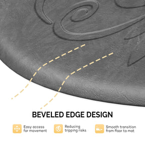 OmySalon 3'x5' Semi-Circle 3D Embossed Anti-Fatigue Salon Mat with Round Cutout 5/8" Thick