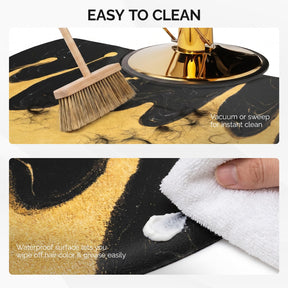 OmySalon 3' x 5' Semi-Circle Anti-Fatigue Salon Mat with Round Cutout 5/8" Thick