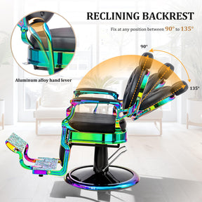 OmySalon BC1604 Retro Heavy Duty Hydraulic Recline Barber Chair