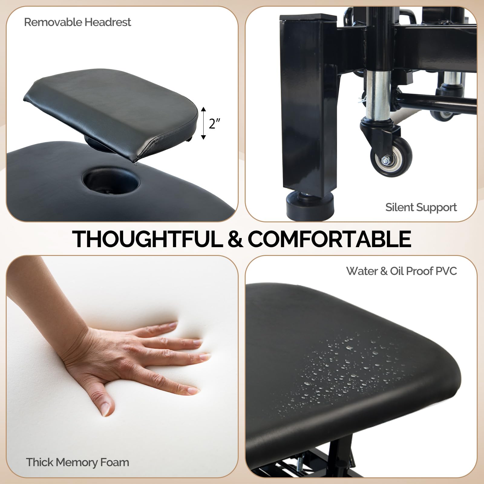 OmySalon MTB-W 71in Heavy Duty Electric Dual-Motor Remote Control Physical Therapy Massage Table with Adjustable Height & Backrest
