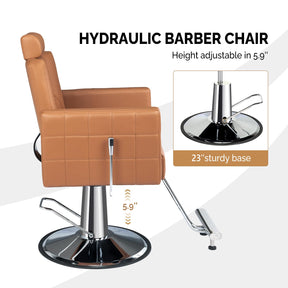 OmySalon SC2301 All Purpose Heavy Duty Hydraulic Reclining Hair Salon Chair w/Headrest