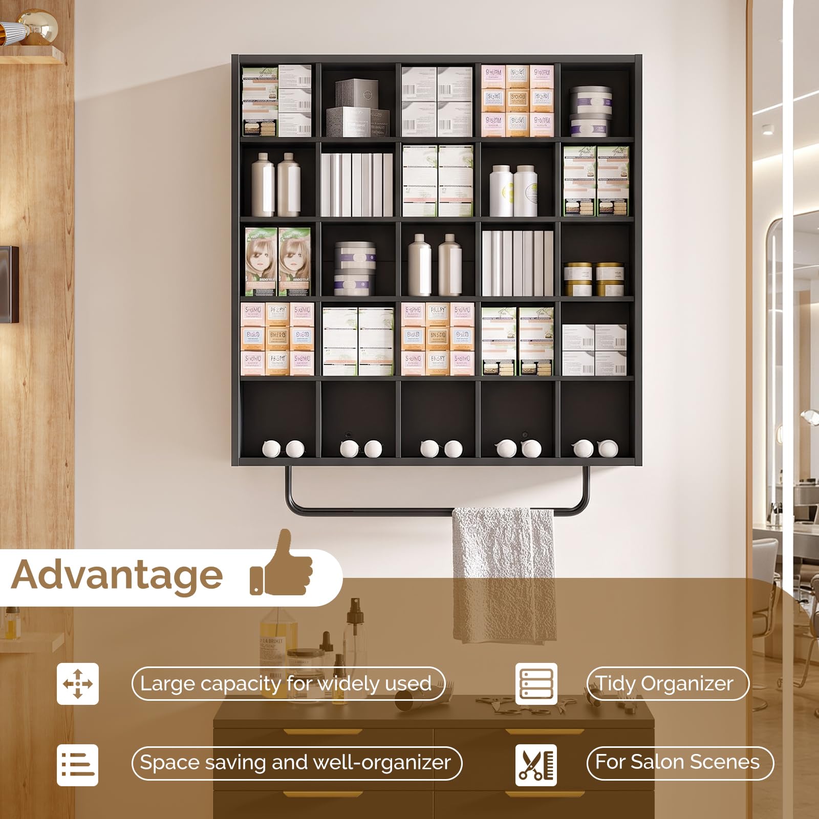 OmySalon SCRUC Wall-Mounted Hair Color Tube Organizer Rack