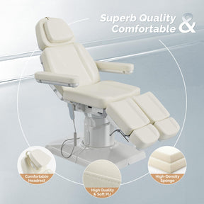 OmySalon LBTC2 73in Electric Tattoo Facial Bed with 2 Motors, Remote One-touch Operate, 90° Rotation and Adjustable Split Legs