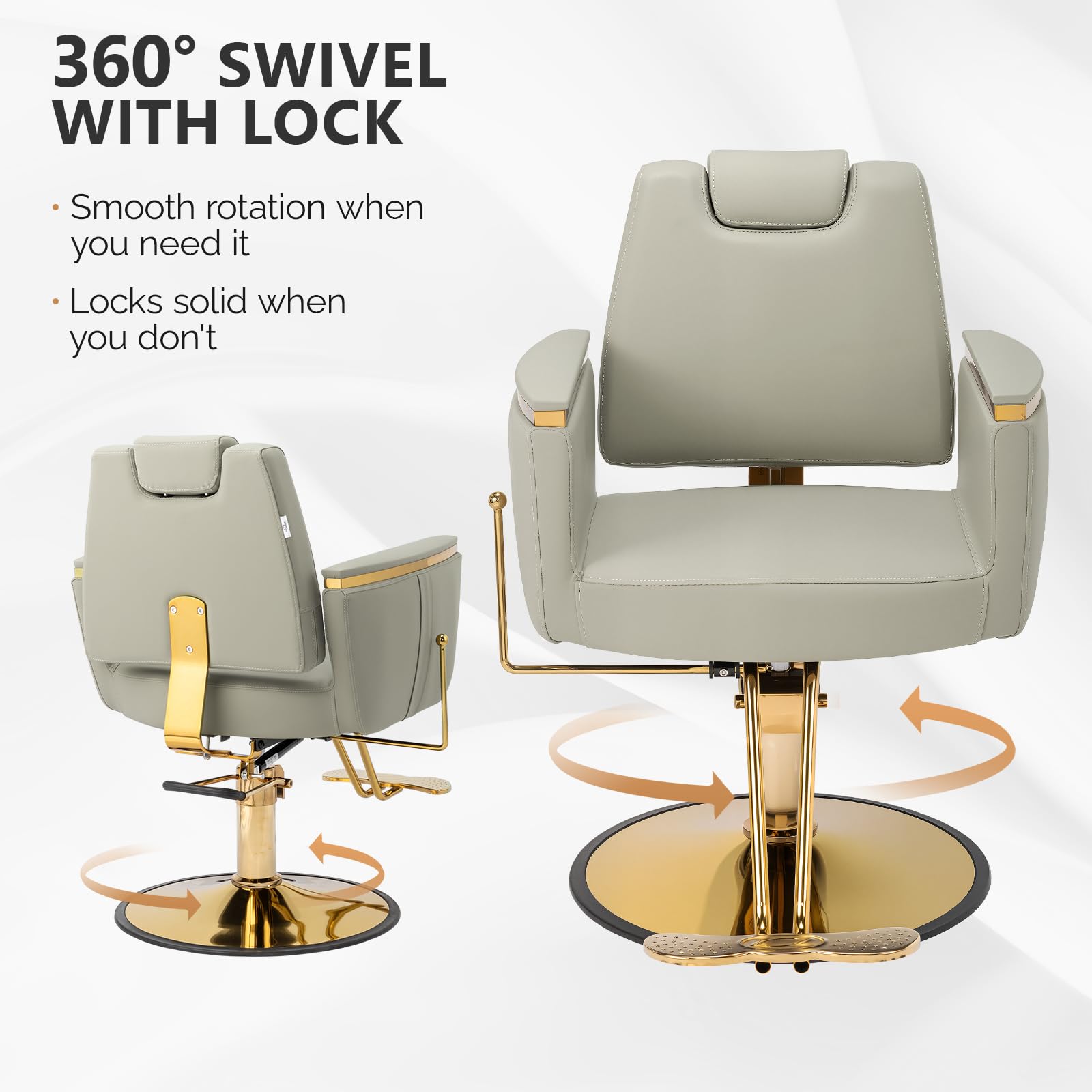 OmySalon SC3801 All Purpose Heavy Duty Hydraulic Reclining Salon Chair with Headrest