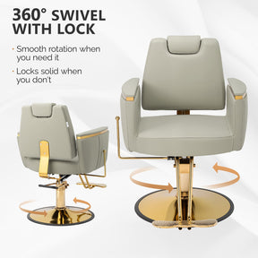 OmySalon SC3801 All Purpose Heavy Duty Hydraulic Reclining Salon Chair with Headrest