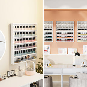 OmySalon 6 Layers Wall Mount Nail Polish Organizer Rack w/Acrylic Baffle