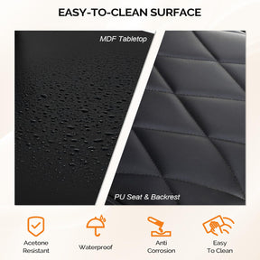 OmySalon MT-SC Nail Manicure Table w/Electric Dust Collector & Wrist Rest & Diamond Decoration