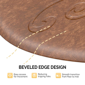 OmySalon 3'x5' Semi-Circle 3D Embossed Anti-Fatigue Salon Mat with Round Cutout 5/8" Thick