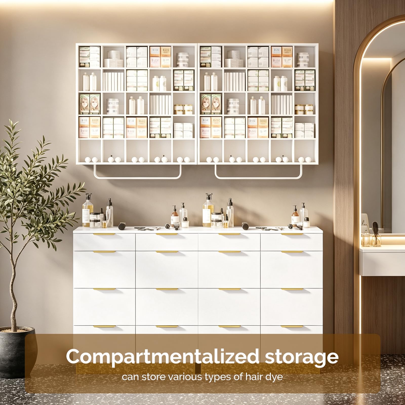 OmySalon SCRUC Wall-Mounted Hair Color Tube Organizer Rack