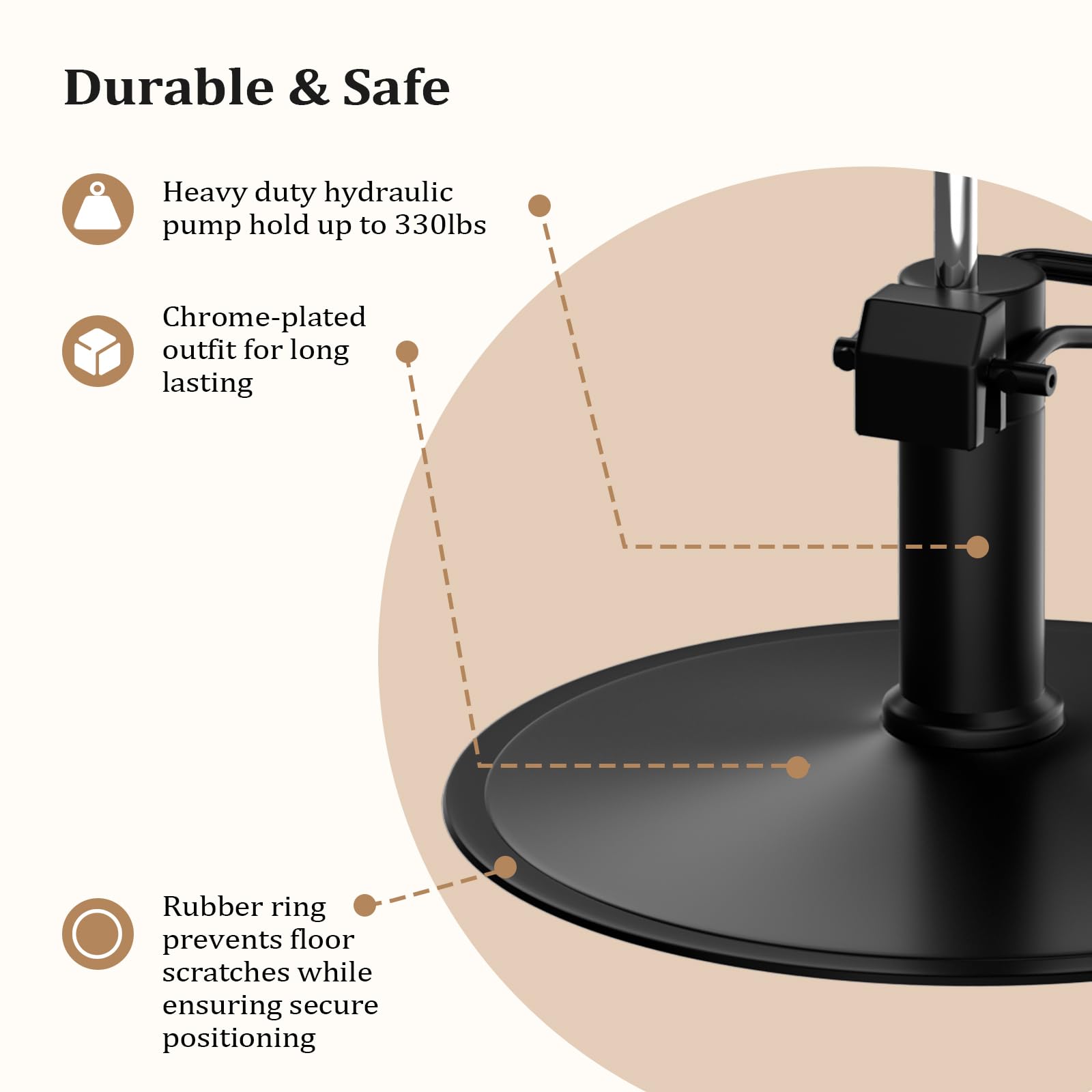 OmySalon SC3202 Heavy Duty 360°Swivel Hydraulic Styling Chair