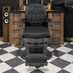 OmySalon Vintage Barber Chair Heavy Duty Hydraulic Recline Salon Chair Black/Golden