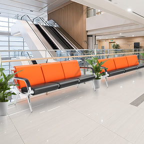 OmySalon Waiting Room Reception Bench with Armrest Orange