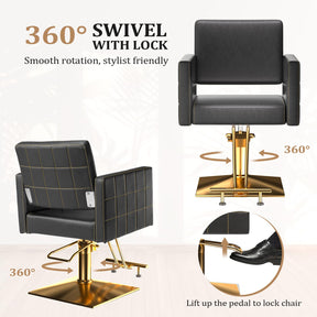 OmySalon SC2001 Heavy Duty Hydraulic Wide Seat Hair Stylist Salon Chair
