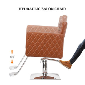 OmySalon SC2002 Heavy Duty Hydraulic Wide Seat Hair Stylist Salon Chair