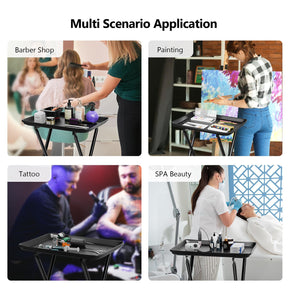 OmySalon ST1401 Foldable Rolling Salon Tray Trolley Cart on Wheels