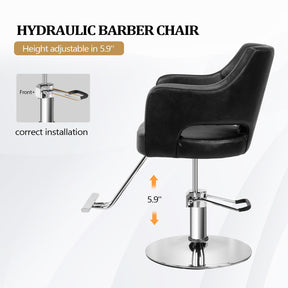 OmySalon SC2501 Sleek Heavy Duty Hydraulic 360-Degree Swivel Hair Stylist Salon Chair