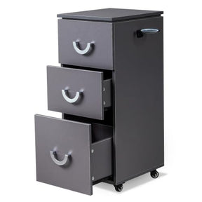 OmySalon Wooden Rolling Salon Trolley Cart w/Wheels & 3 Drawers