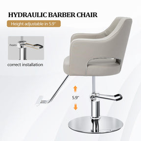 OmySalon SC2501 Sleek Heavy Duty Hydraulic 360-Degree Swivel Hair Stylist Salon Chair