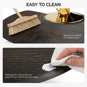 OmySalon 3' x 5' Semi-Circle Anti-Fatigue Salon Mat with Round Cutout 5/8" Thick