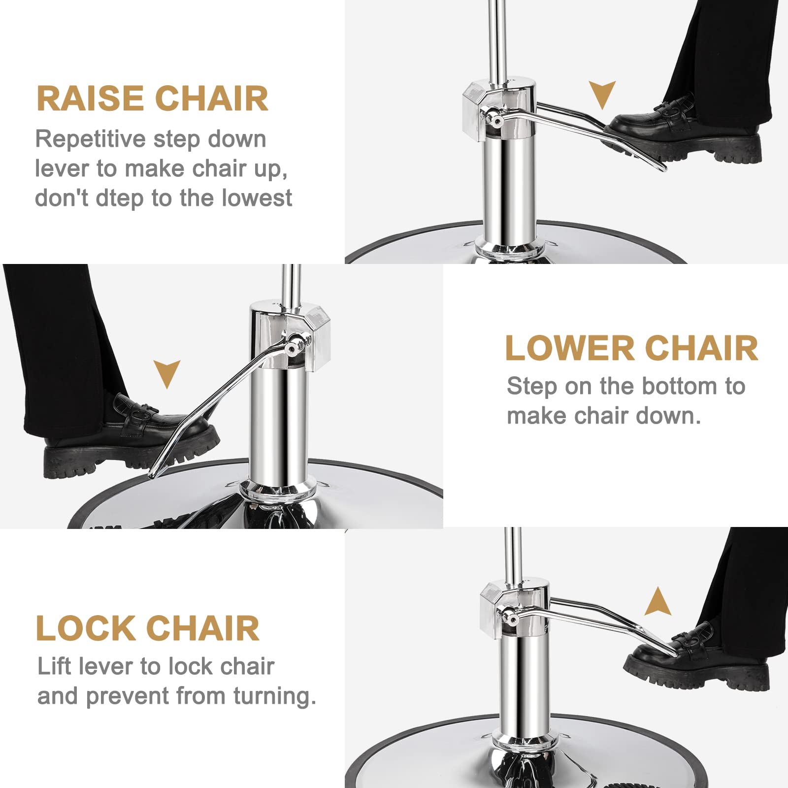 OmySalon SC1601 Hydraulic Adjustable Height 360° Swivel Styling Chair