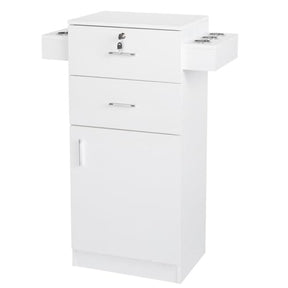 OmySalon HSC-10 Free Standing Wooden Salon Barber Station Cabinet w/2 drawers 1 Cabinet 6 Hair Dryer Holders